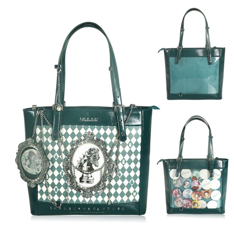 バッグ 痛バッグ 学園風 チェス柄 格子柄 レディース ロリータ