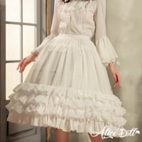 ロング丈 パニエ ワイヤーパニエ レディース ロリータ 骨あり Aライン 丈75cm 4層フリル 3本ワイヤー入り