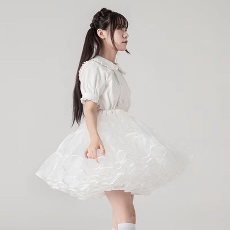 パニエ ボリュームアップ 膝丈 ミディアム丈 丈45cm フリルいっぱい スカート ふわふわ チュチュスカート