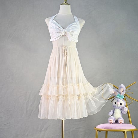 ロリータ オーバースカート チュールスカート スカートカバー エプロンスカート  丈63cm