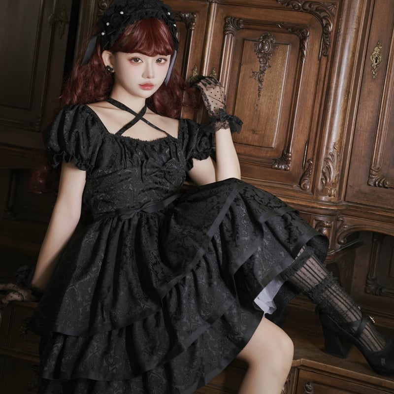 ゴスロリ 黒 フリルドレス ワンピース セット 楽天市場】ゴシック