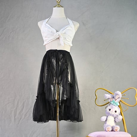 ロリータ オーバースカート 丈63cm チュール 宮廷風 ウエディング ラブリー かわいい クラシカル ふわふわ