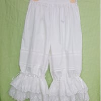即納 ロリータ ドロワーズ 春夏 二段フリル かぼちゃパンツ 刺繍 リボン付き