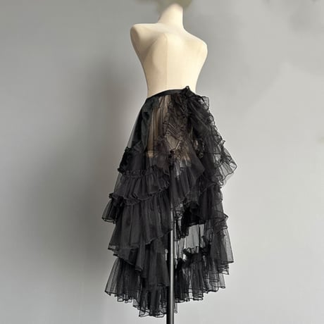 ロリータ オーバースカート スカートカバー Lolita チュールスカート シースルースカート メッシュ レース