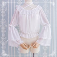 ロリータ レディース ブラウス  ゴシック ゴスロリ 夏 長袖 姫 透け感 優雅