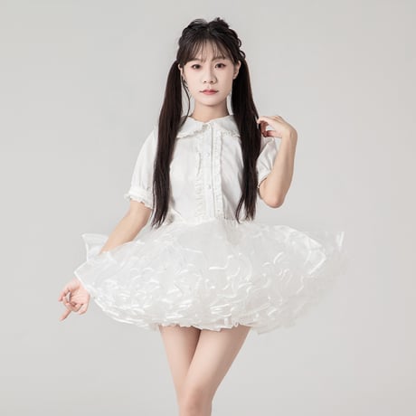 超ボリューム パニエ ミニ丈 超ミニ 30cm丈 多層オーガンジー 華やか ボリューム ダンス衣装 フリル スカート