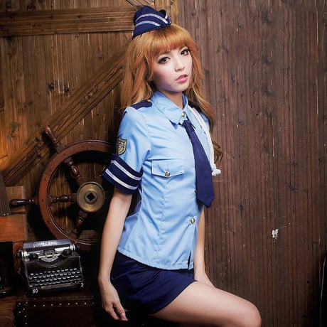 コスプレ 婦警 レディース セクシー 4点セット かわいい 警官 女性 制服 コスチューム 衣装 誘惑