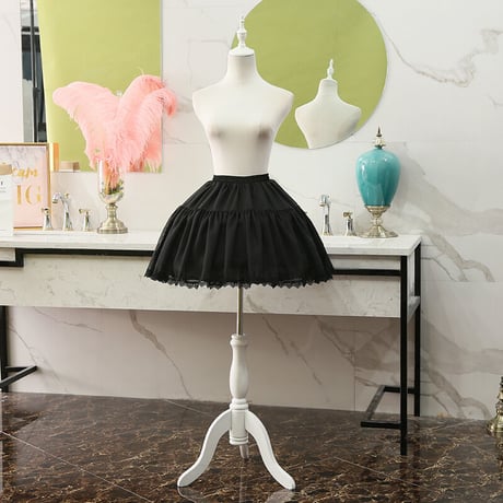 パニエ ワイヤーあり 丈47cm  ボリューム スカート ゴスロリ ロリータ ミディアム丈 ペチコート 2段ワイヤー 春 夏