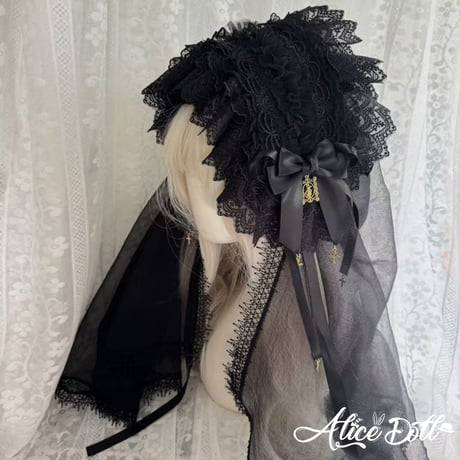 ロリータ Lolita ヘッドドレス ヴェール付き ベール ロングベール ヘアバンド クラシカル ゴシック