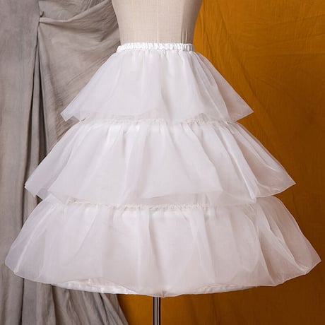 ロリータ Lolita パニエ ボリューム ワイヤー入り ロング 丈70cm ウエディング 結婚式 ホワイト ブラック