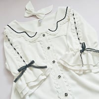 ロリータ ブラウス 半袖 夏 ロリィタ レディース 可愛い リボン おしゃれ   清楚 セーラー