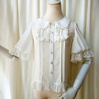 ロリータ ロリィタ ブラウス 夏 半袖 レディース シャツ ゴシック ゴスロリ かわいい  レース フリル