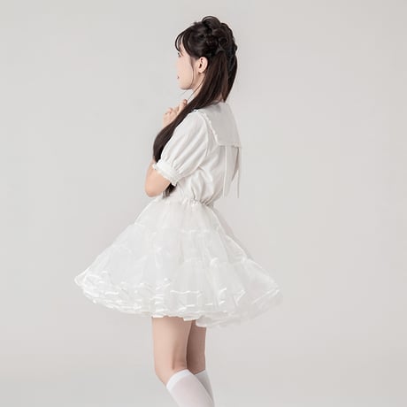 日常ボリューム パニエ パニエスカート 骨なし ワイヤー無し ロリータ ゴスロリ 大人用 ミニ丈 40cm丈