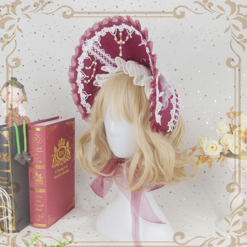 タグ付き未使用 メイドキャップ ボンネット ロリータ ヘッドドレス 楽天市場】ロリータ 帽子 ボンネット ボンネ ヘッドドレス