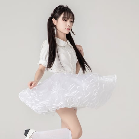 パニエ ゴスロリ ロリータ ミニ丈 35cm丈 ボリューム フリル 多層 ふわふわ 超ミニ チュチュスカート 甘ロリ