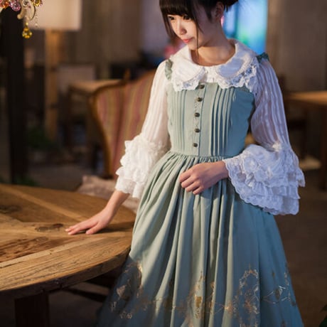 ロリータ ワンピース ジャンパースカート ロング 秋冬 ドレス 優雅 コスプレ
