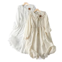 ワンピース 羽織り 長袖 体型カバー 着痩せ レディース 森ガール 可愛い 春服 夏服 大人 シャツワンピース ロングシャツ