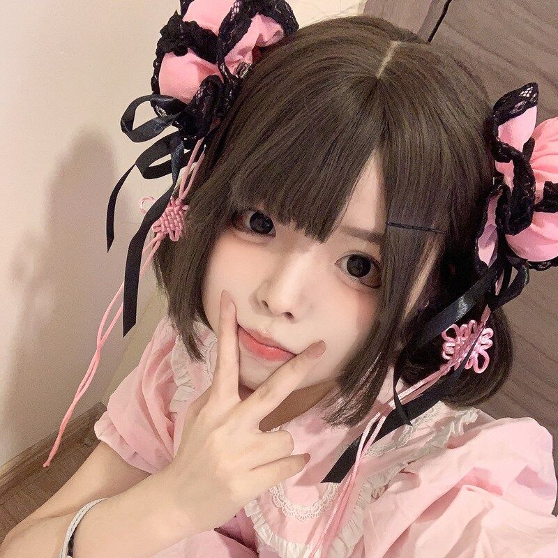ヘアアクセサリー 中華風 チャイナお団子 ゴスロリ レース 髪飾り