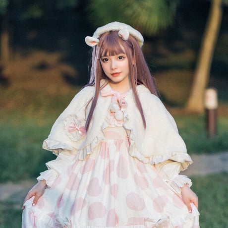 ロリータ ポンチョ マント コート 秋 冬 アウター オリジナル 甘ロリ レディース うさ耳 可愛い