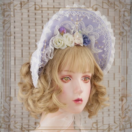 ロリータ ボンネット ボンネ 帽子 ヘッドドレス アクセサリー フラワー 薔薇 花 小物 クラシカル クラロリ