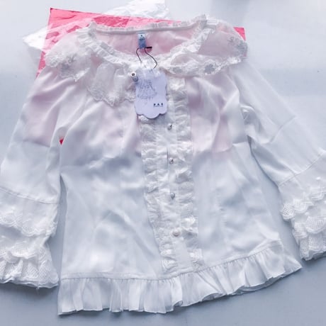 ロリータ ブラウス レディース 七分袖 ゆめかわいい 可愛い ゴシック ゴスロリ シースルー  パフスリーブ  豪華 ブラック