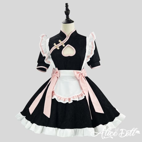ゆめかわいい 中華風 メイド服 チャイナメイド チャイナ服 チャイナドレス 露出 ワンピース エプロン