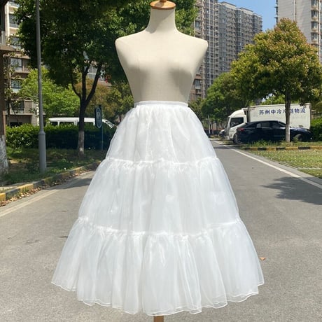 パニエ ボリューム 4枚重ね ロング 丈70cm ロリータ ウェディング 結婚式 パーティー コスプレ