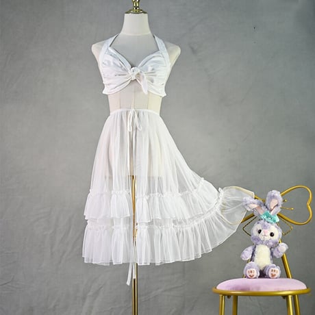 ロリータ オーバースカート チュールスカート スカートカバー エプロンスカート  丈63cm