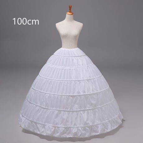 パニエ ワイヤー6本 ロングパニエ ロング丈 Aライン 丈100cm ボリューム ウェディングドレス