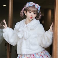 ロリータ 姫系 ポンチョ コート アウター リボン フリル ウール