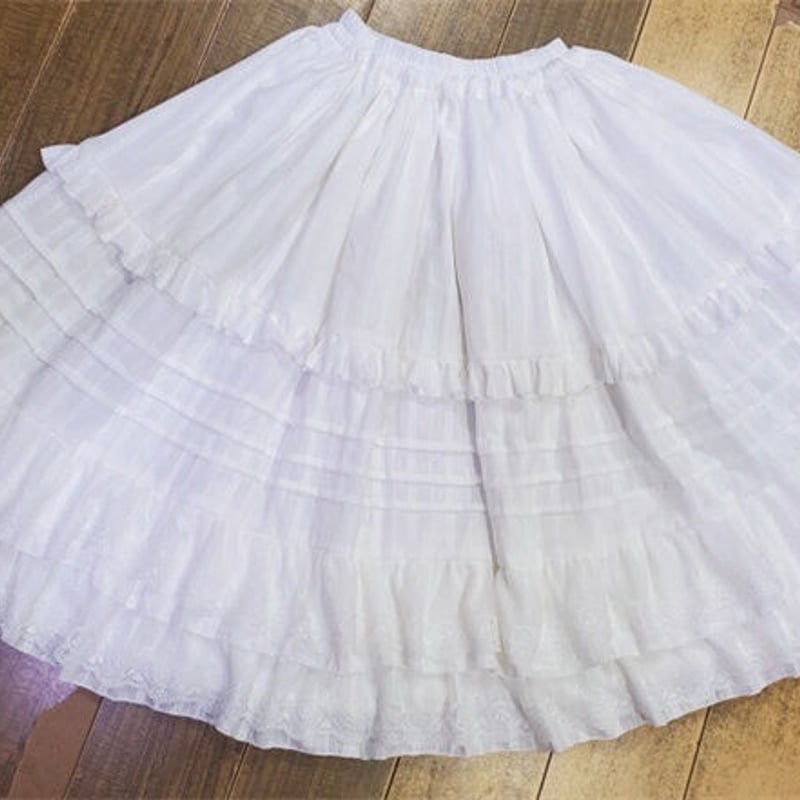 スカート ロリータ 選べる丈 60-80 ペチコート コットン 膝丈 ロング