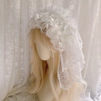 即納 ロリータ Lolita ヴェール付き ヘアバンド ヘッドドレス ウエディングベール クラロリ ゴスロリ 甘ロリ