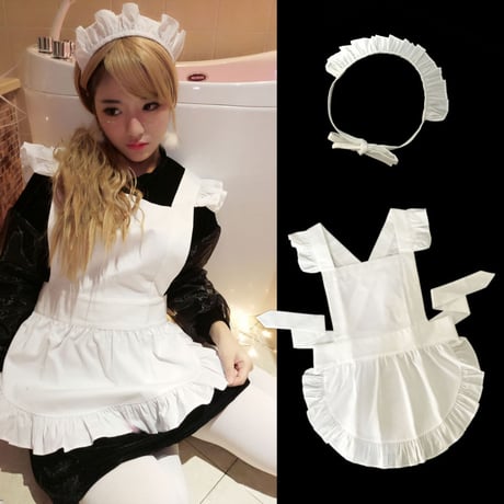 エプロン メイド ロリータ レディース 可愛い 選べる4カラー レトロ フリル