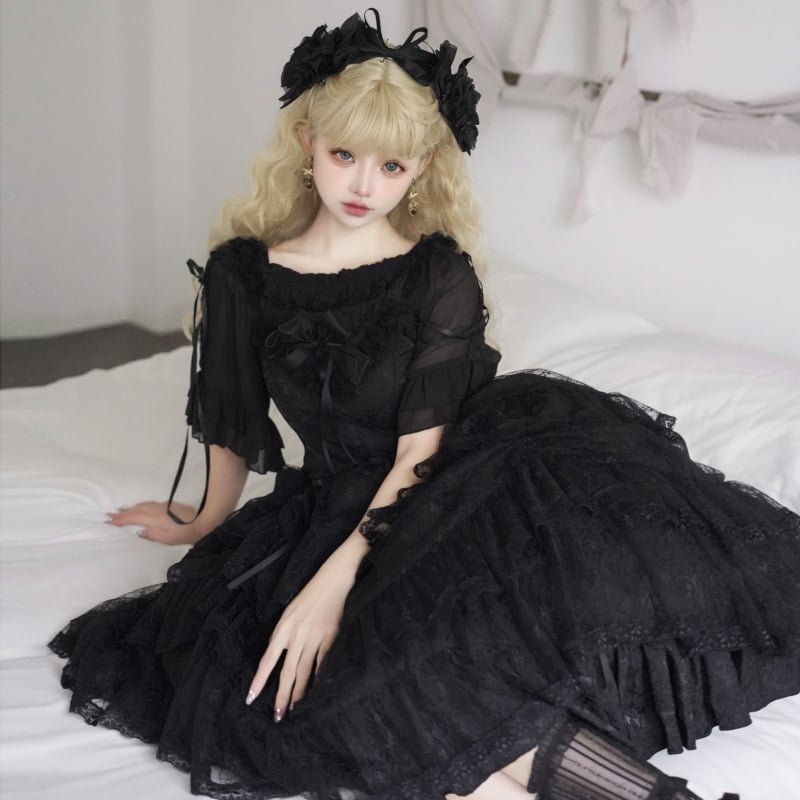 ゴシックロリータジャンパースカート　ブラック＆レッド L　L10＃ ゴシックロリータジャンパースカート ブラック＆レッド L L10＃