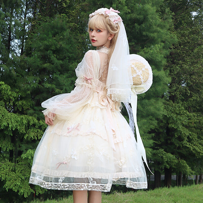 ロリータ ワンピース ドレス ロング ミディアム 選べる丈 JSK