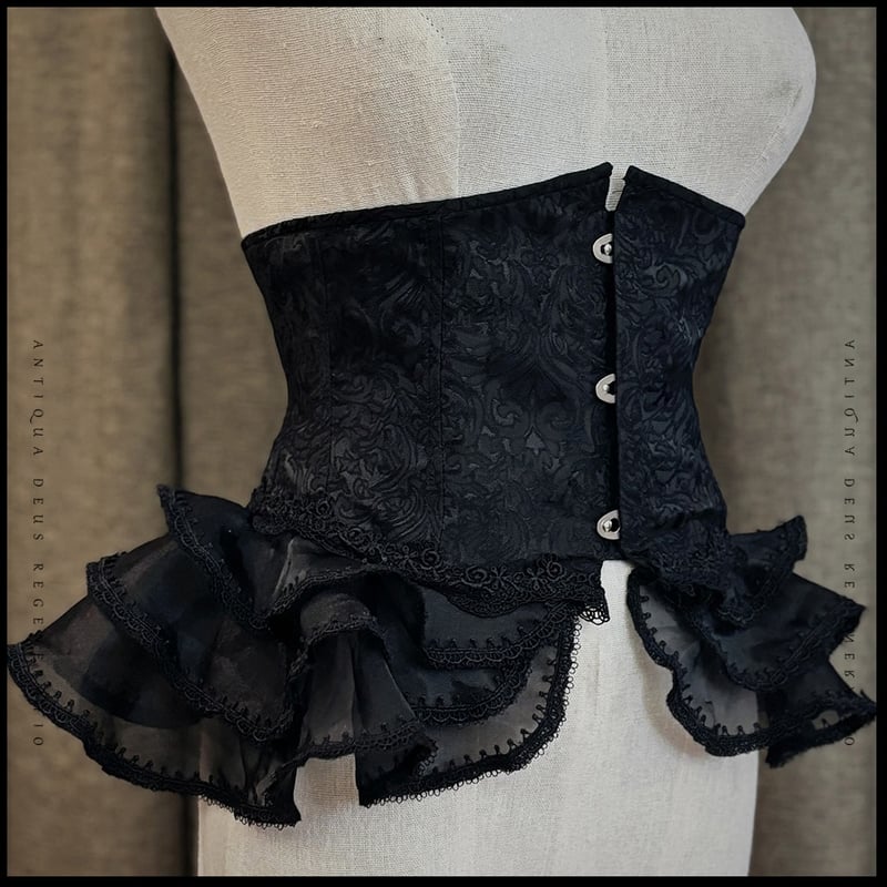 ゴシック ゴスロリ コルセット ベルト ボーン入り 編み上げリボン