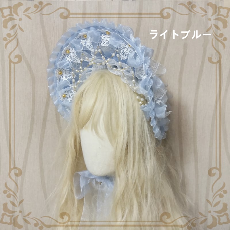 ロリィタ ロリータ ボンネット ゴシック ホワイトレース 帽子 ロリィタ ロリータ ボンネット ゴシック ホワイトレース 帽子