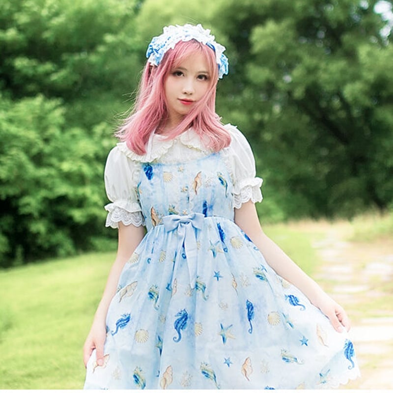 懐古ロリータ　ロリィタ　パフ袖　半袖　綿レース　ブラウス　コルネットに相性抜群♡ 懐古ロリータロリィタパフ袖半袖綿レースブラウスコルネットに