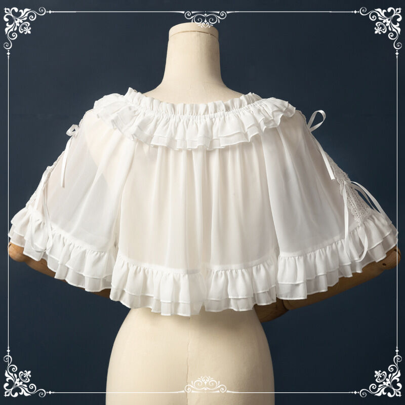 00s 希少 bodyline リボンたっぷりフリル半袖ニットボレロ ロリータ ロリータ ロリィタ ボレロ フリルボレロ カーディガン 羽織 可愛い