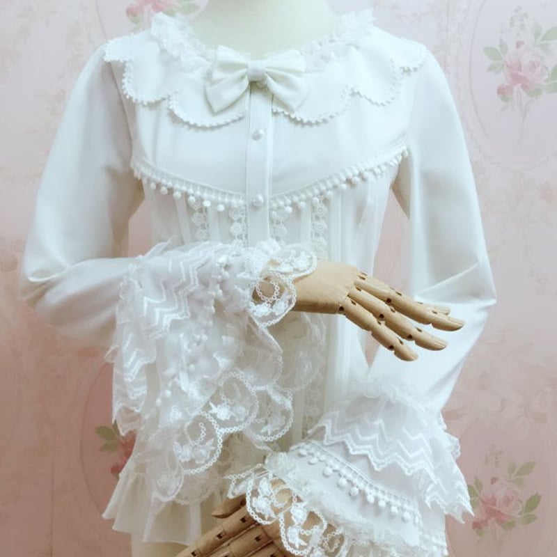 ロリータ レース トップス シャツ ブラウス 姫系 レトロ ベル