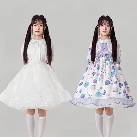 パニエ ボリュームアップ オーガンジー 普段使い 膝丈 55cm丈 ドレス スカート チュール ロリータ ロリィタ