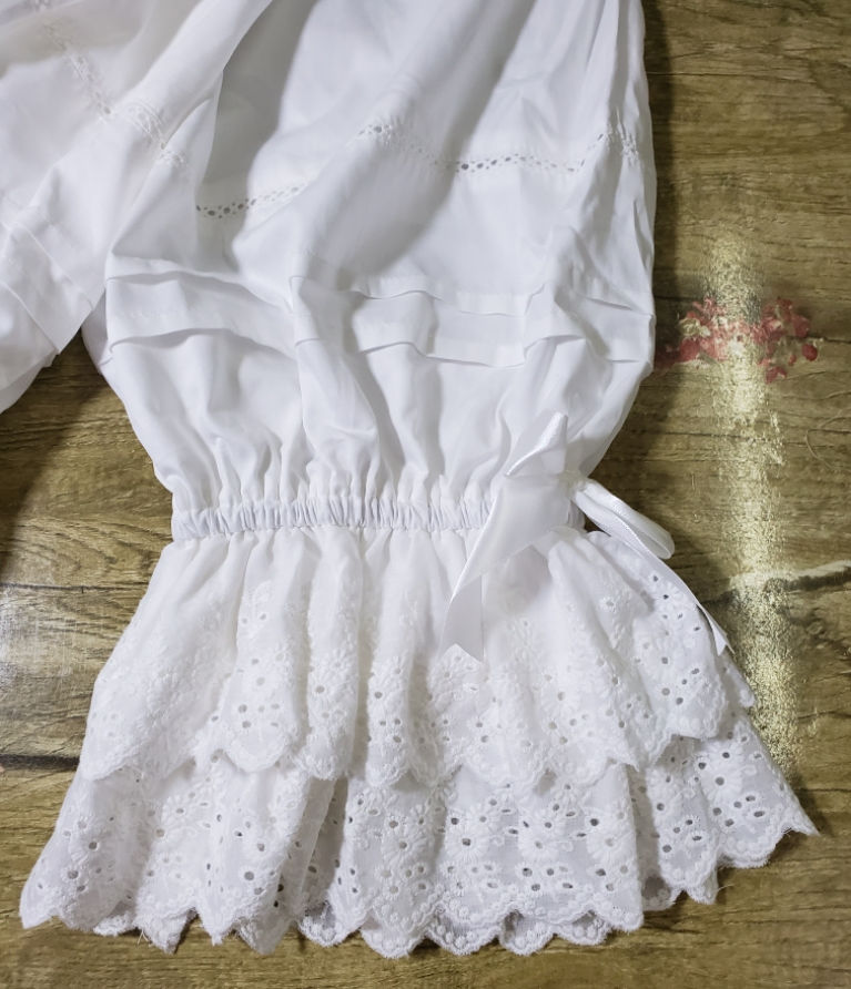 即納 ロリータ かぼちゃパンツ ドロワーズ 春夏 薄手 2枚重ね 刺繍