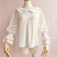 ロリータ  ブラウス レディース レース シャツ 九分袖  ゆったり かわいい
