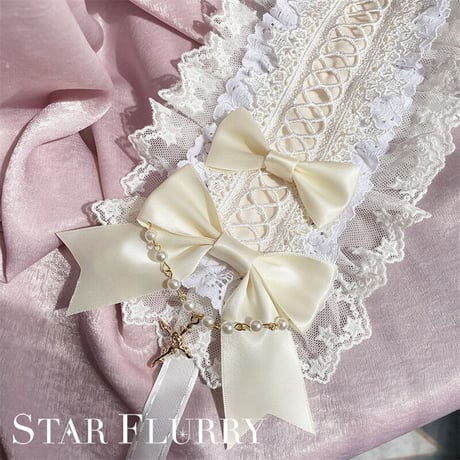 即納 ロリータ ヘアバンド 2色 カチューシャ レース フリル Lolita 甘ロリ クラロリ クラシカル 姫ロリ 豪華 リボン 十字架