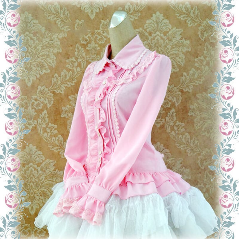 最終値下げ！ BABY 5部丈ブラウス ピンク ロリータ 後ろピンタックブラウス ピンク｜東京ロリィタ-TOKYO LOLITA｜ロリータ