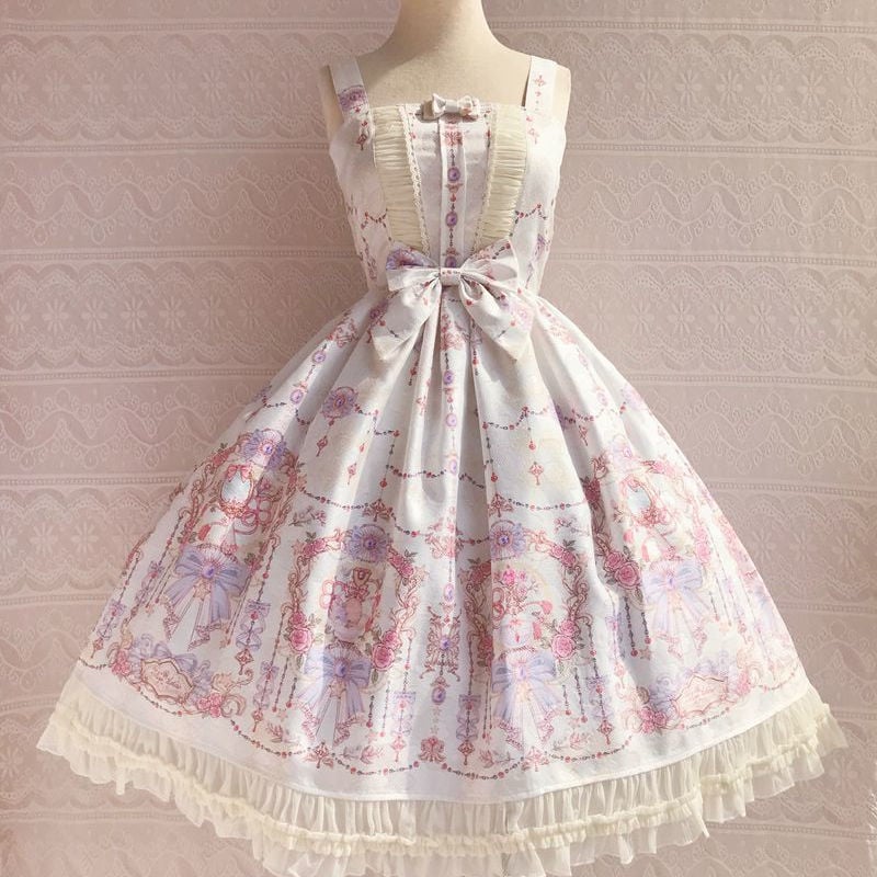 ロリィタ ワンピース ワンピース ロリータ ドレス ロリィタ 花柄 春秋 バラ 薔薇 回転