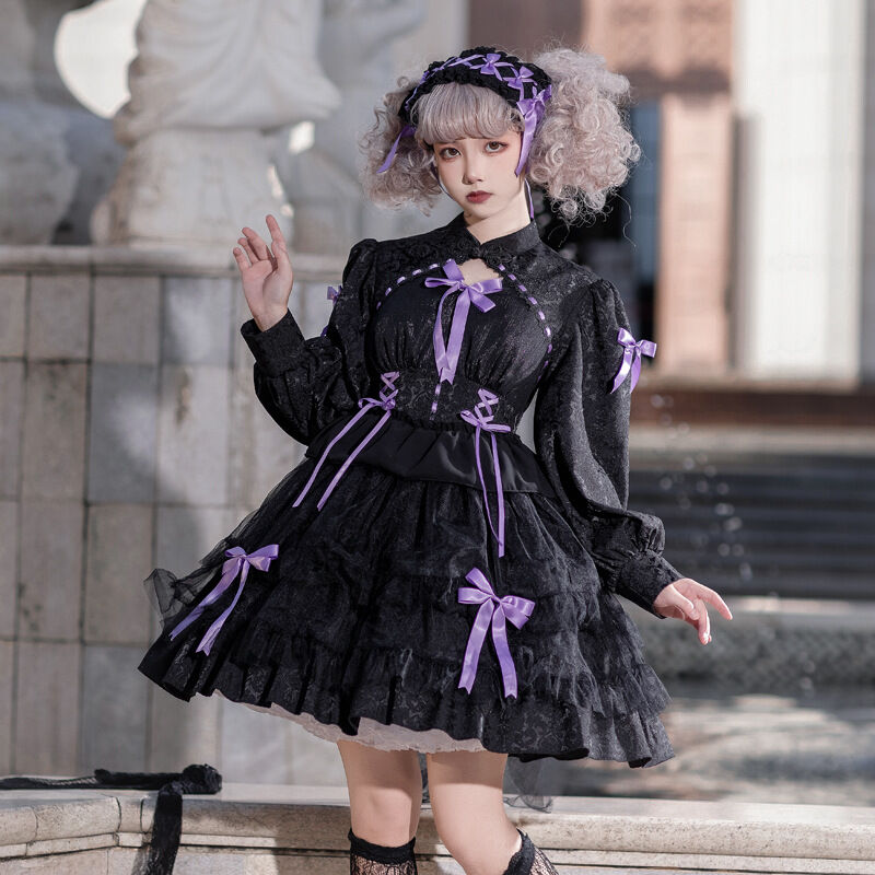 R*0様 姫カジ　平成レトロ　ゴシック　ロリータ　夢展望　vintage arc 秋 新作 中華風 ゆめかわいい 中華ロリータ ロリータ メイド服