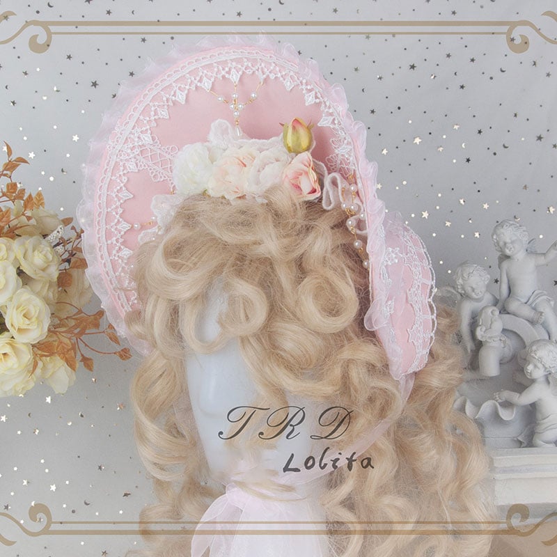 タグ付き未使用 メイドキャップ ボンネット ロリータ ヘッドドレス ロリィタ ボンネット 帽子 ヘッドドレス ヘアアクセサリー 髪飾り