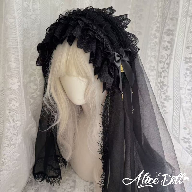 ロリータ Lolita ヘッドドレス ヴェール付き ベール ロング