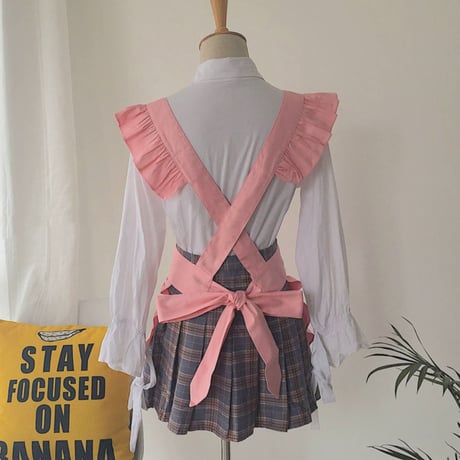 エプロン メイド ロリータ レディース 可愛い 選べる4カラー レトロ フリル